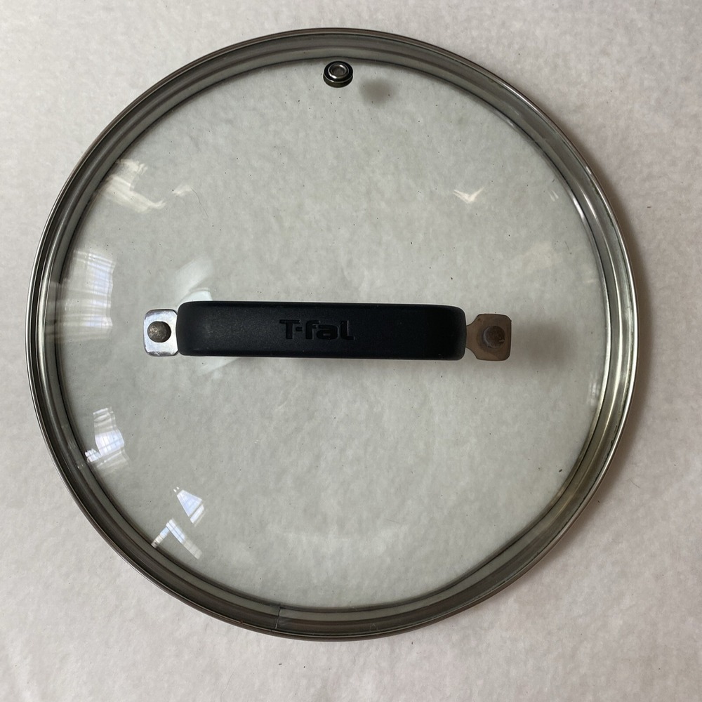 T-fal Glass 9 1/4" Pot Pan Skillet Lid Black Handle Vented Replacement Part